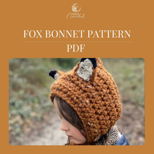 Fox pixie bonnet PDF crochet pattern