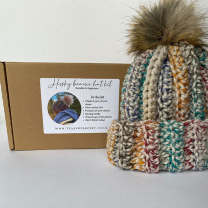 Make it yourself Crochet Kit Super chunky beanie hat kit (child to adult size)