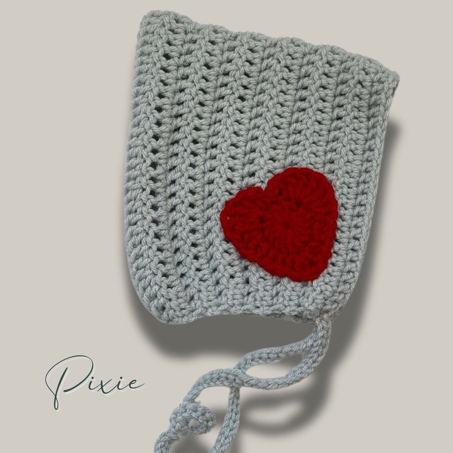 Heart applique bonnet