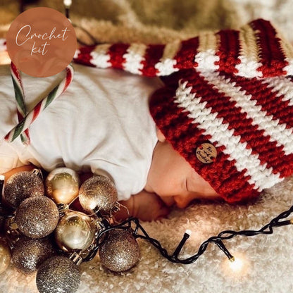 Make it yourself Crochet Kit Christmas elf hat kit (child and adult size)