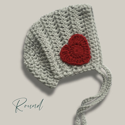 Heart applique bonnet