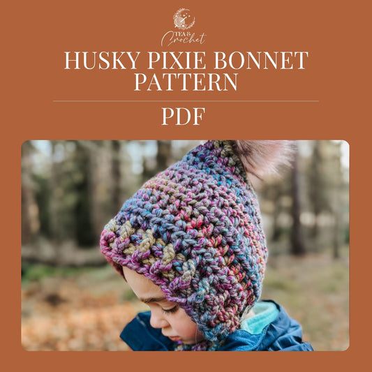 Husky pixie bonnet PDF crochet pattern