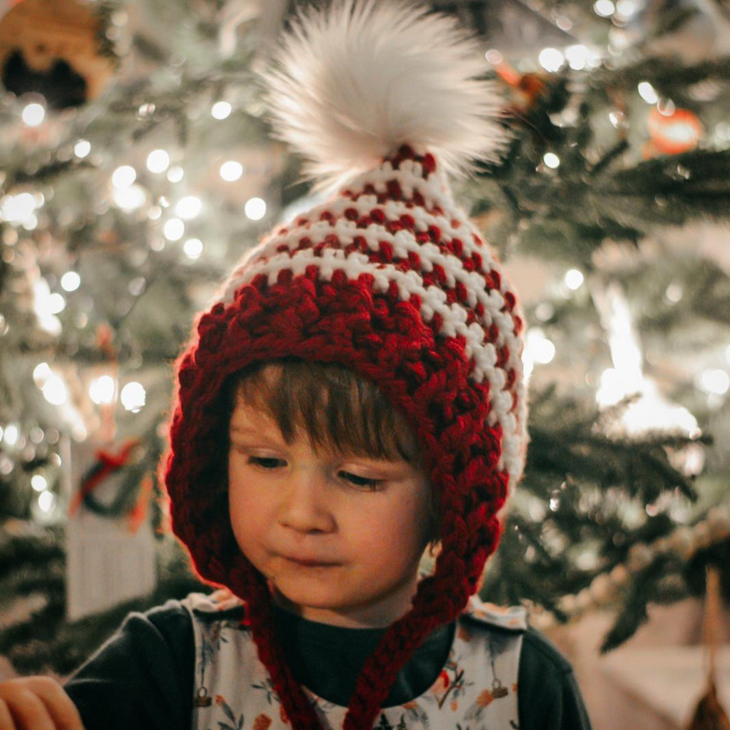 Christmas Super Chunky candy cane pixie bonnet