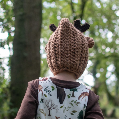 Christmas Handmade Deer bonnet with antlers and ties