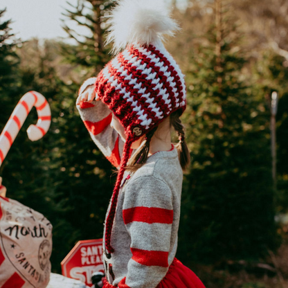 Christmas Super Chunky candy cane pixie bonnet