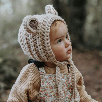 Bear Bonnet with ties