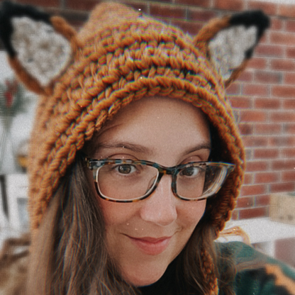 Gingerbread Fox Bonnet with ties